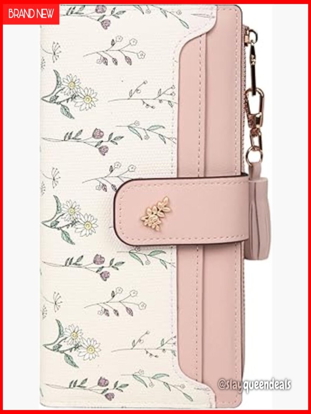 Slim RFID Blocking Bifold Wallet with Zipper Pocket and Tassel